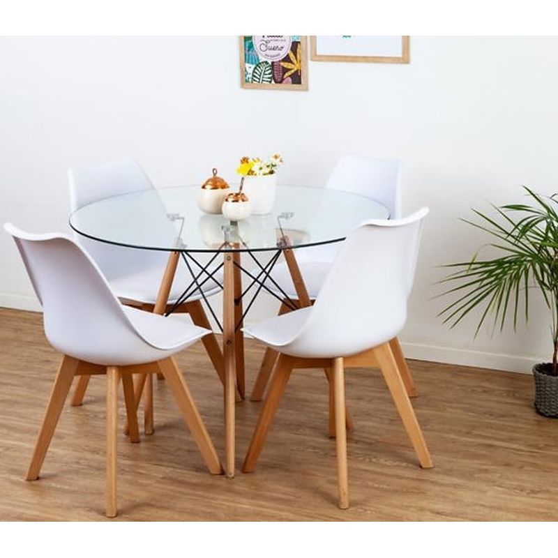 GENERICO - comedor circular 100cm mas 6 sillas tulip