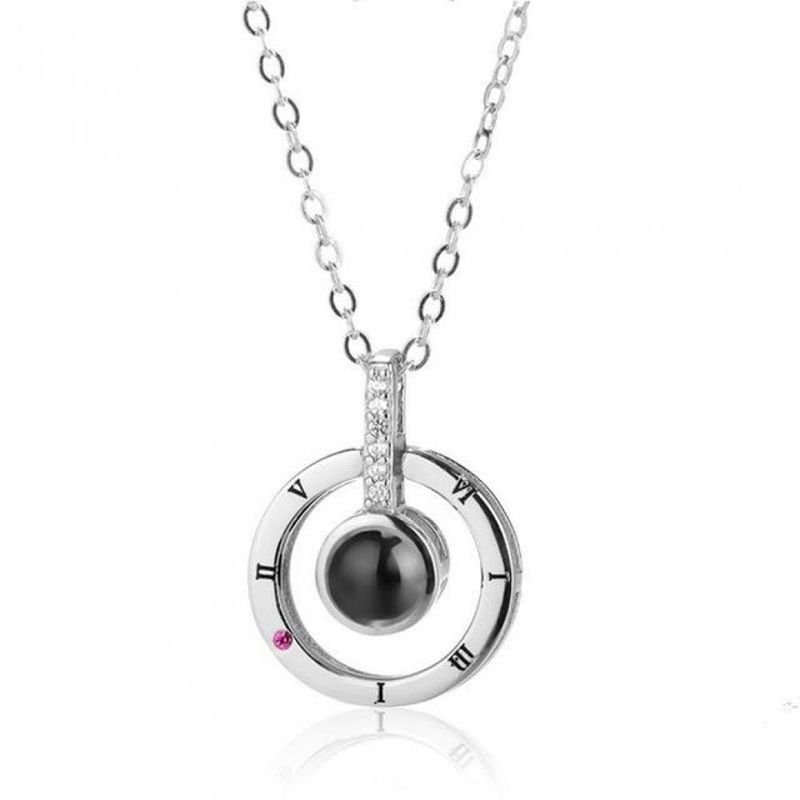 TODOJOYAS - Collar Colgante Te Amo en 100 Idiomas Plateado