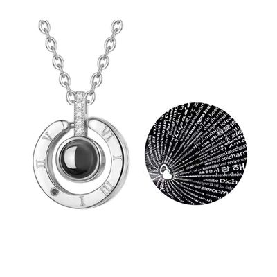 Imagen 2 del producto Collar Colgante Te Amo en 100 Idiomas Plateado