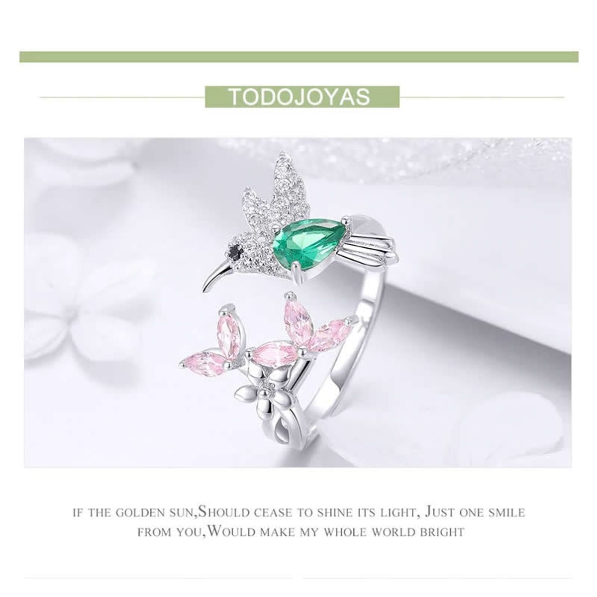 TODOJOYAS - Anillo Plata 925 Colibri Picaflor Circones