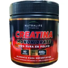 NUTRALIFE - Creatina Monohidratada Lf 400 Grs / 80 Servicios. Fitness.