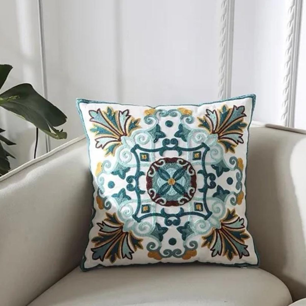 GENERICO - Pack de 3 fundas para cojín bodados