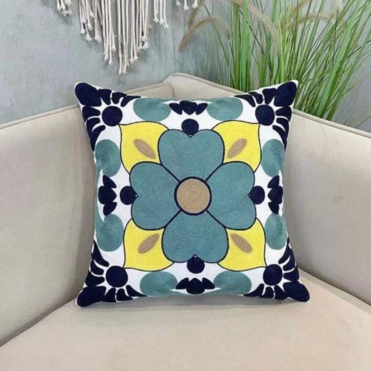 GENERICO - Pack de 3 fundas para cojín bodados