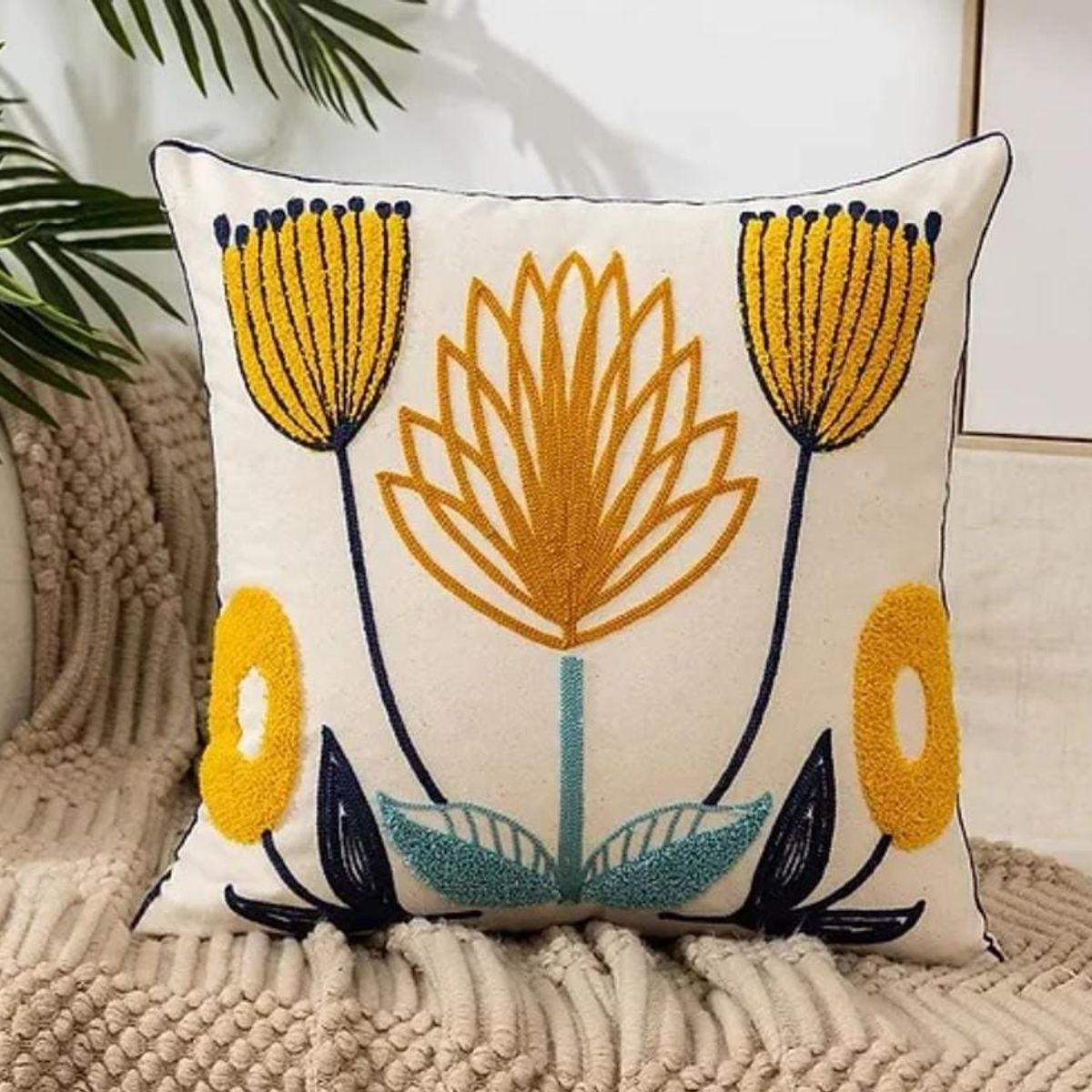 GENERICO - Pack de 3 fundas para cojín bodados