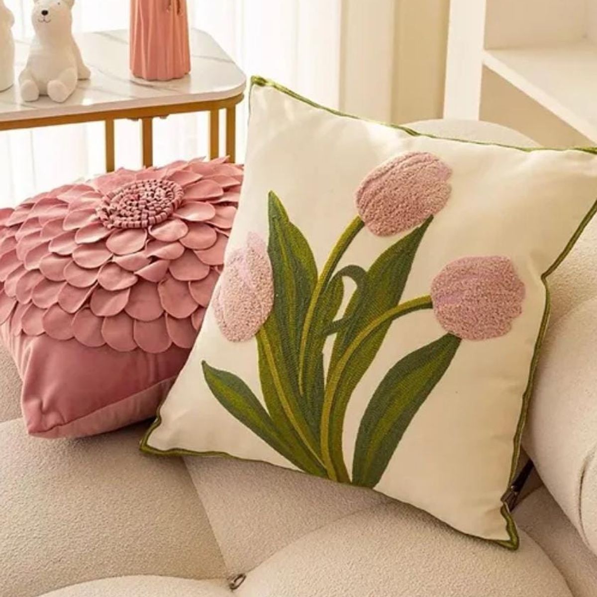 GENERICO - Pack de 3 fundas para cojín bodados