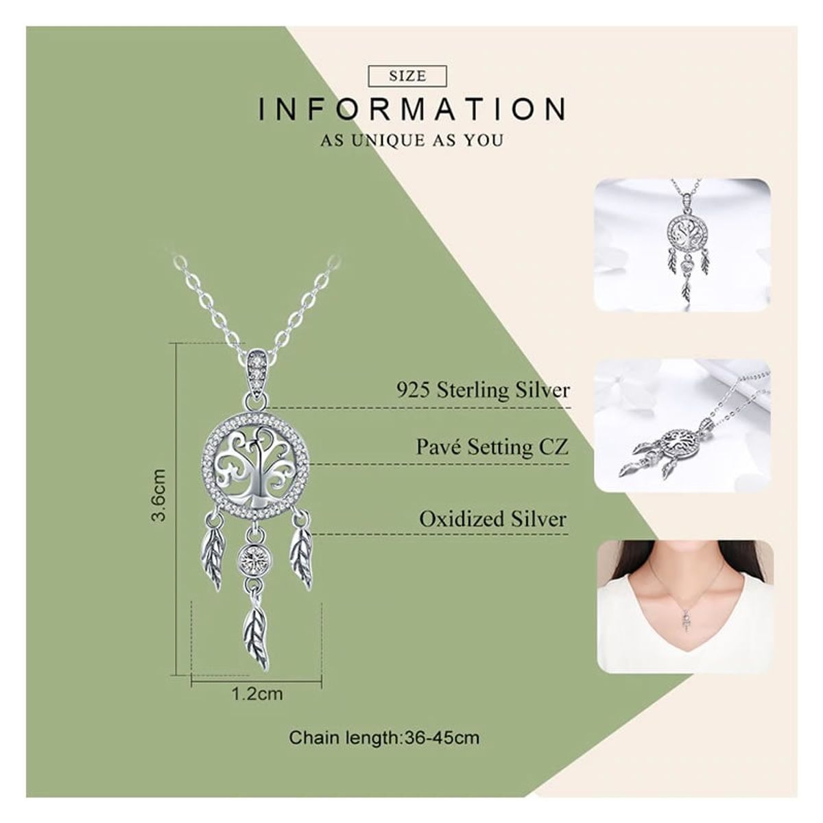 TODOJOYAS - Collar Plata 925 Arbol Atrapa Sueños