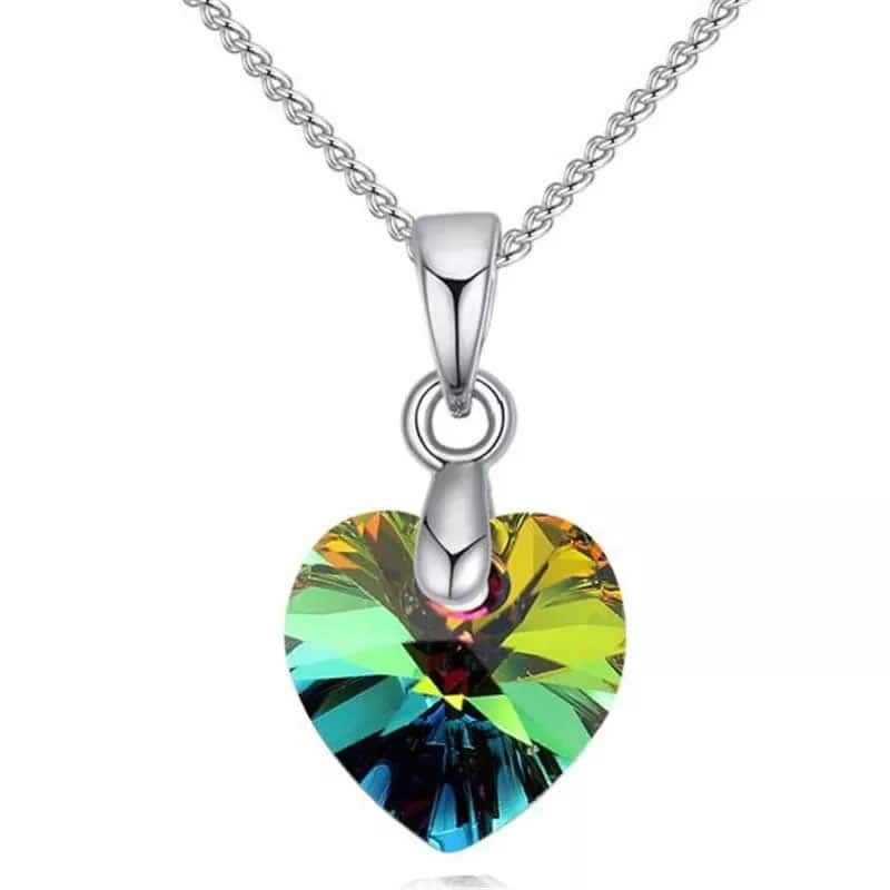 TODOJOYAS - Collar Colgante Cristal Tornasol VM Plateado