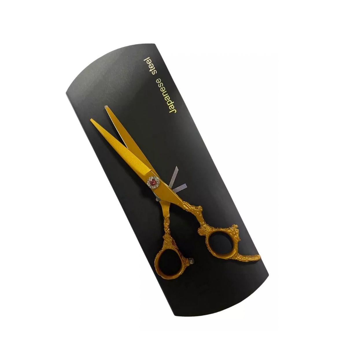 GENERICO - Tijera Corte Filo Diseño Profesional Glitter Incrustados.