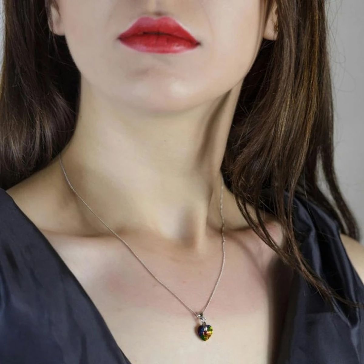 TODOJOYAS - Collar Colgante Cristal Aurora Boreal AB Plateado