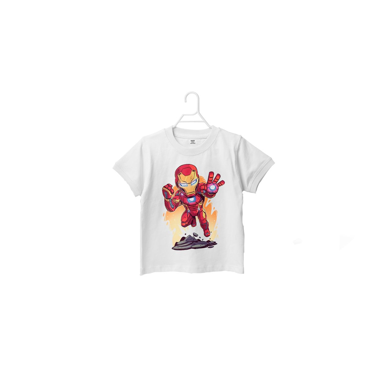 GENERICO - Polera Infantil Unisex Iron Man Chibi - Blanco
