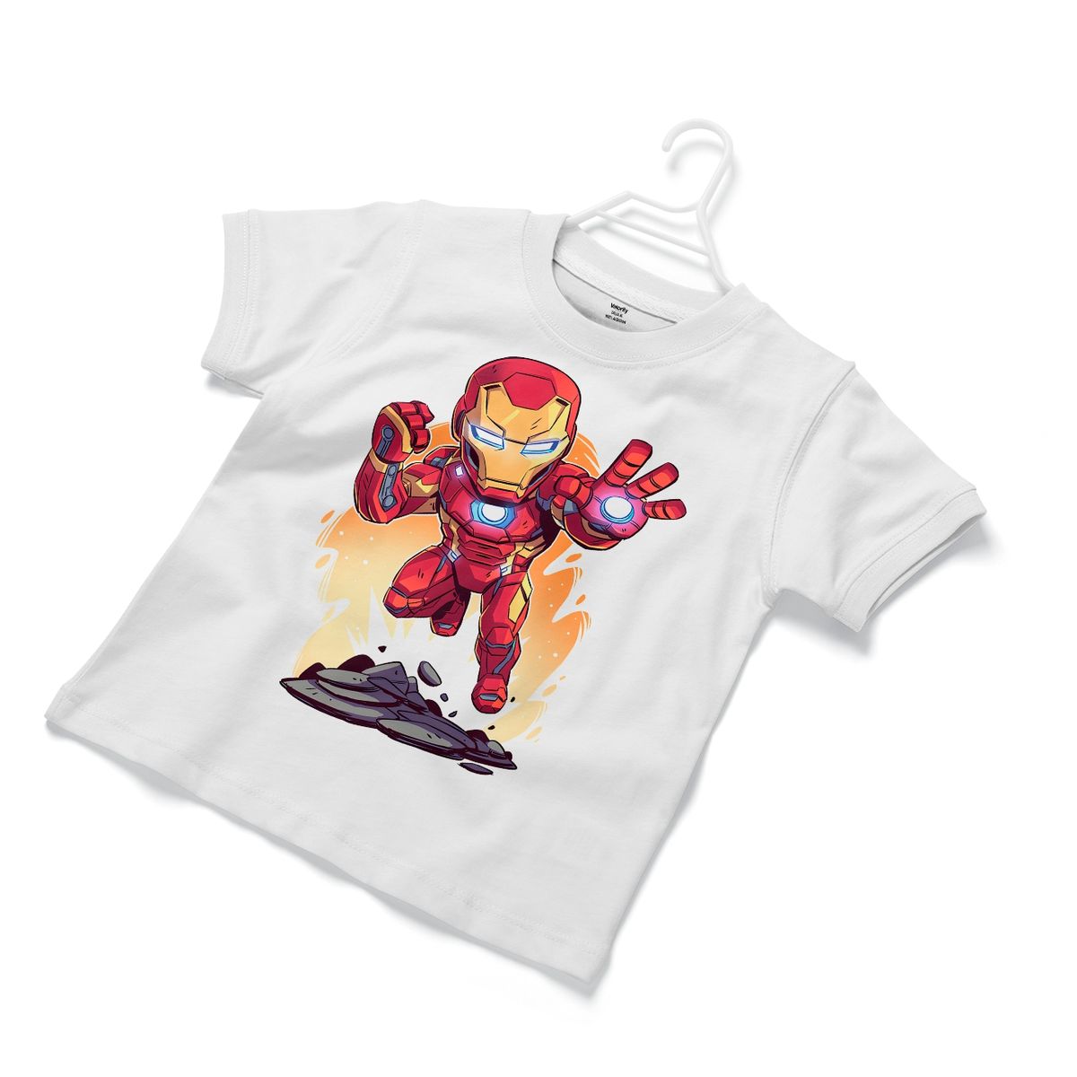 GENERICO - Polera Infantil Unisex Iron Man Chibi - Blanco