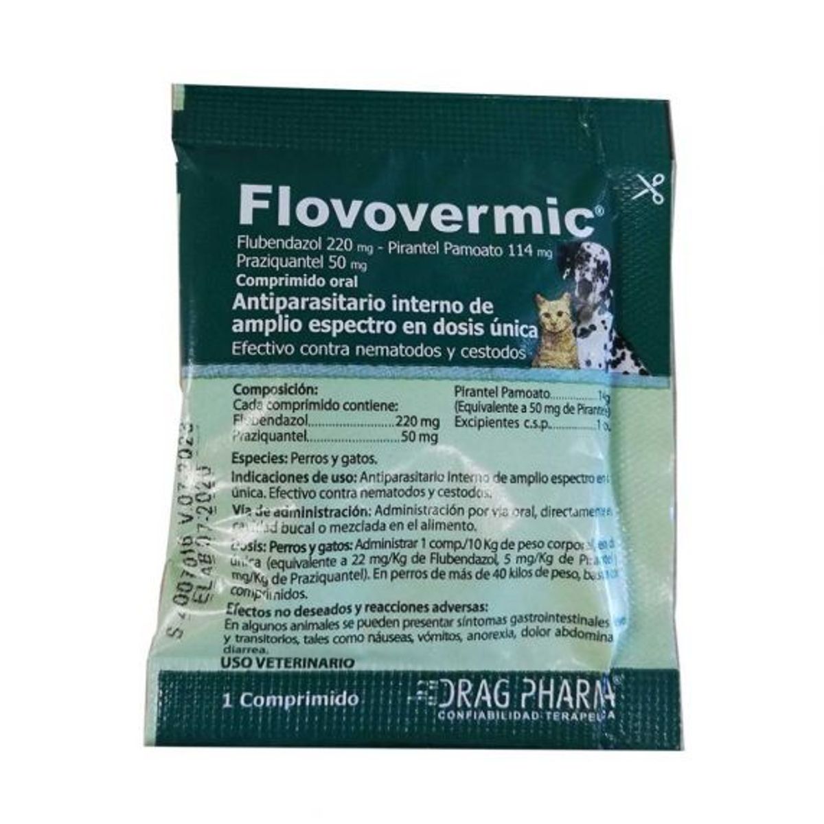 DRAG PHARMA - Flovovermic Antiparasitario Interno 1 Comprimido