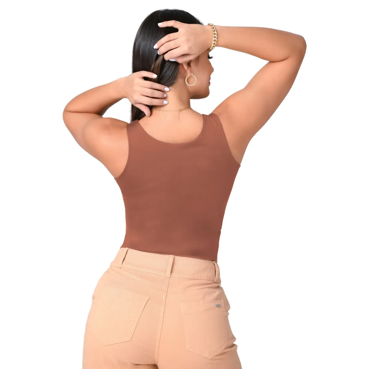 TRUCCOS JEANS - Polera Manga Sisa Color Negro  Canela Trucco´s Jeans B03033566