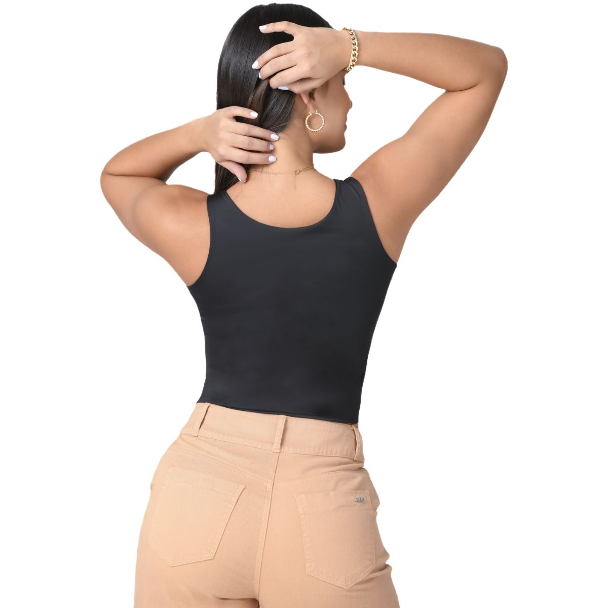 TRUCCOS JEANS - Polera Manga Sisa Color Negro  Canela Trucco´s Jeans B03033566