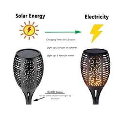 GENERICO - Lámpara Solar De Jardín En Forma De Antorcha 1w