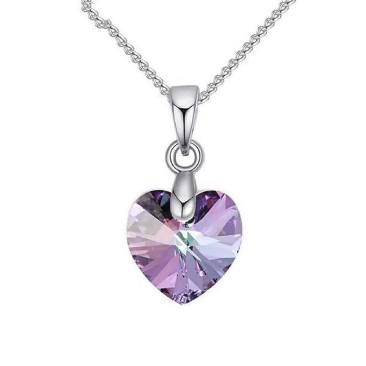 TODOJOYAS - Collar Colgante Cristal Lila VL Plateado