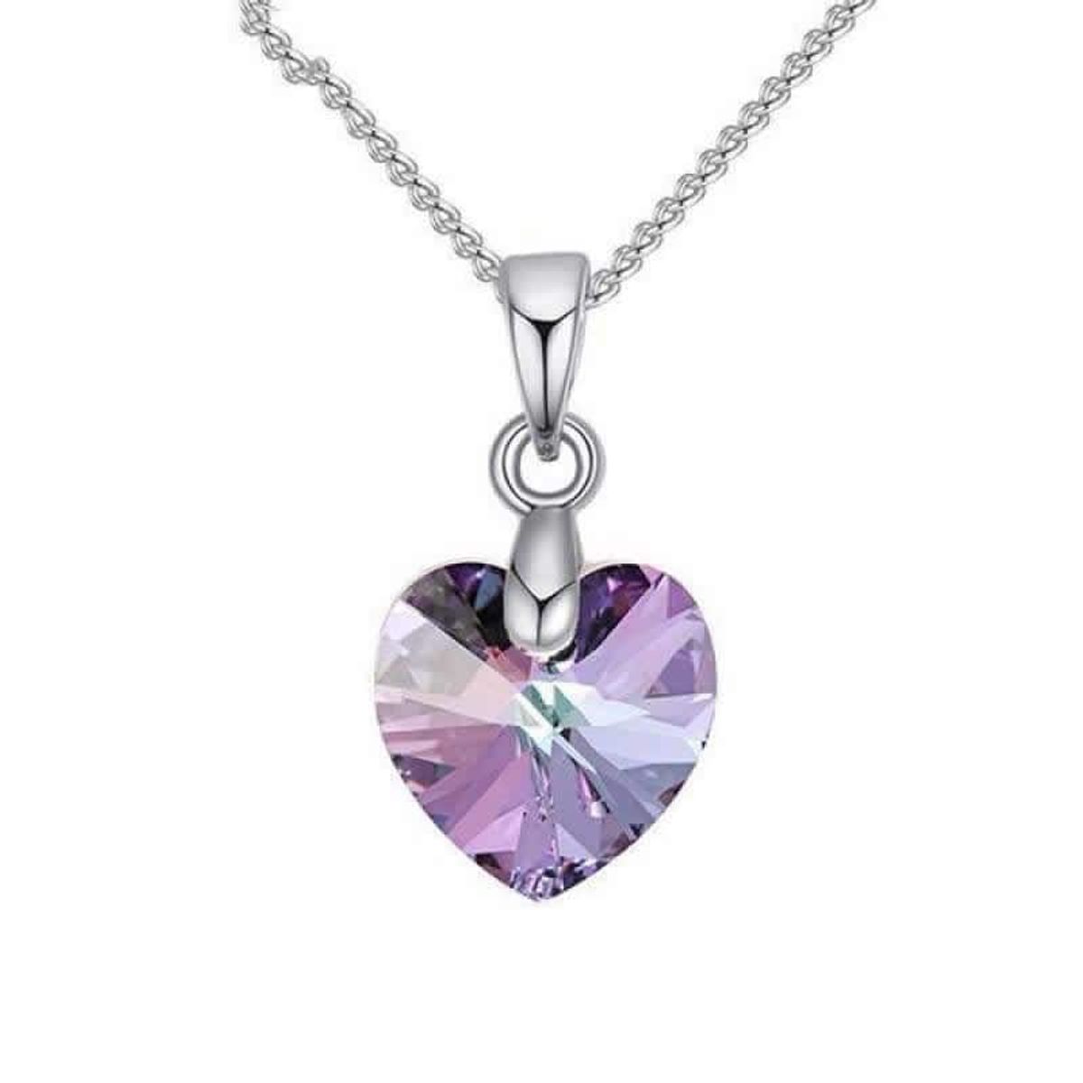 TODOJOYAS - Collar Colgante Cristal Lila VL Plateado