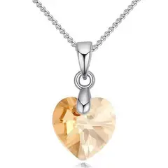 TODOJOYAS - Collar Colgante Cristal Amarillo Plateado
