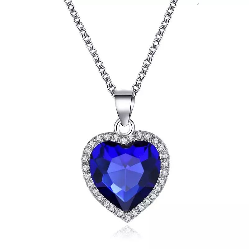 TODOJOYAS - Collar Titanic Corazon Del Oceano Azul