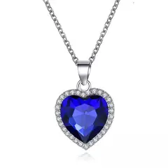 TODOJOYAS - Collar Titanic Corazon Del Oceano Azul