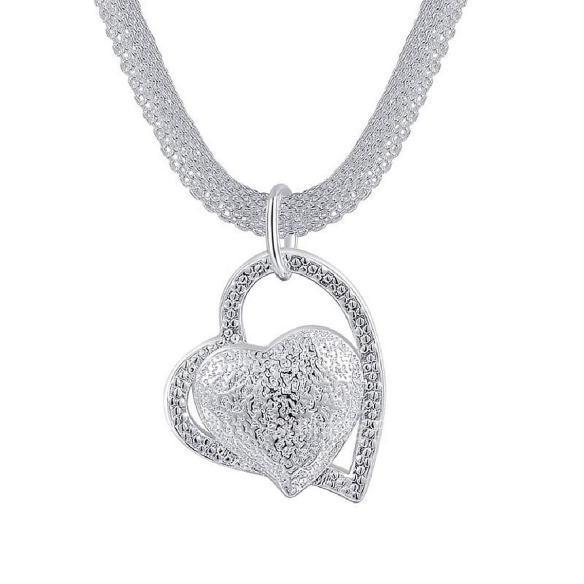 TODOJOYAS - Collar Colgante Corazon Plateado