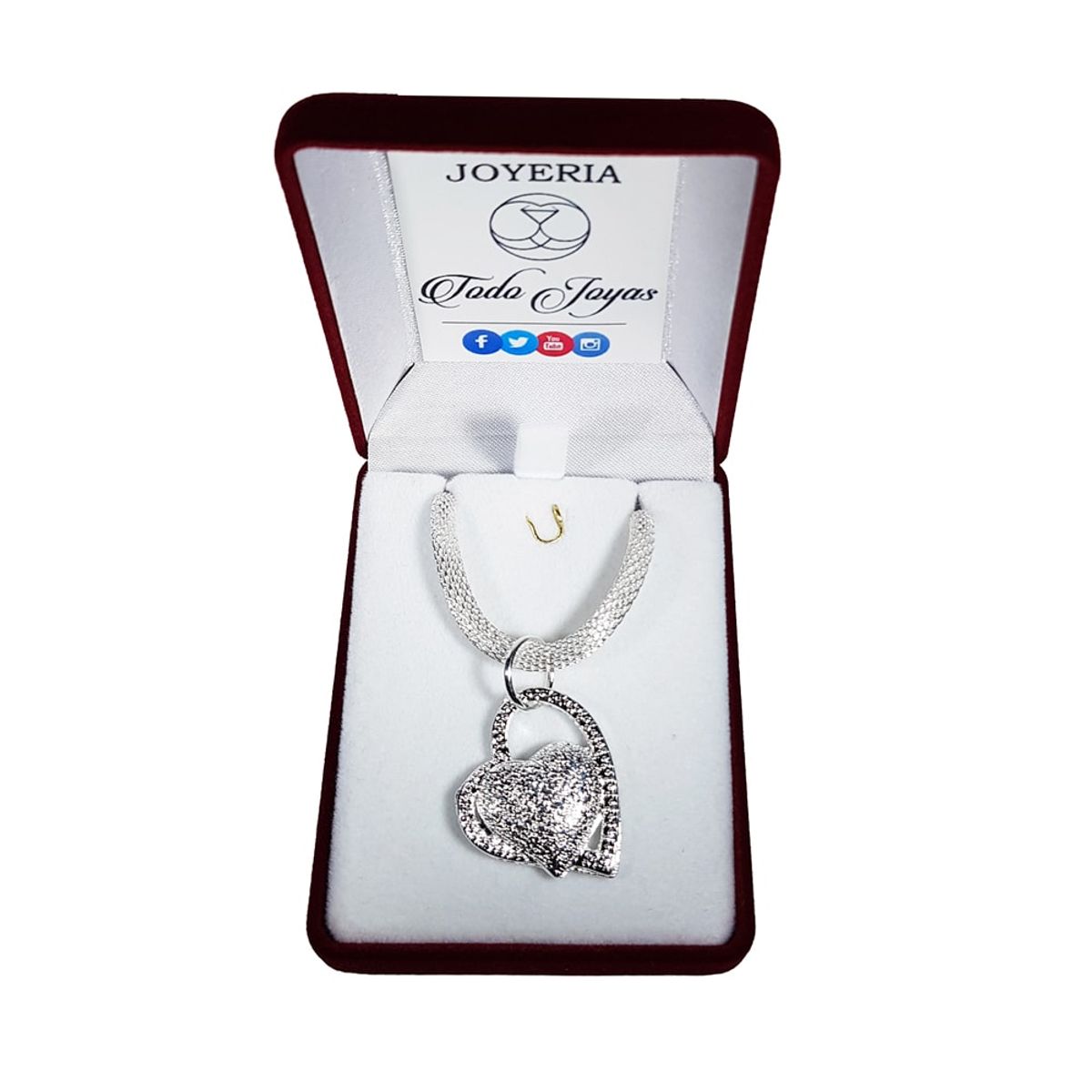 TODOJOYAS - Collar Colgante Corazon Plateado