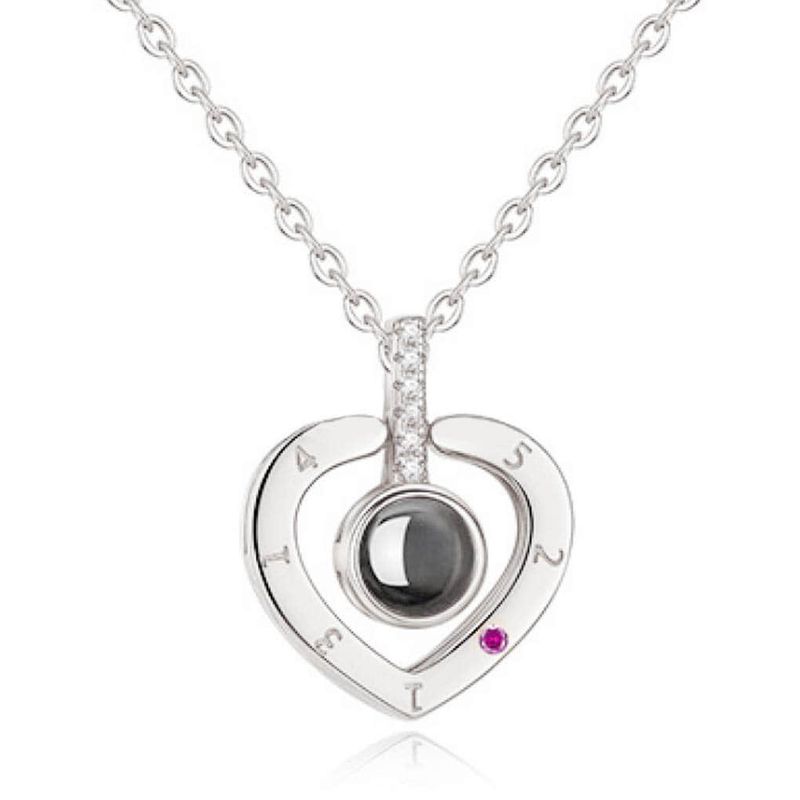 TODOJOYAS - Collar Corazon Te Amo en 100 Idiomas Plateado