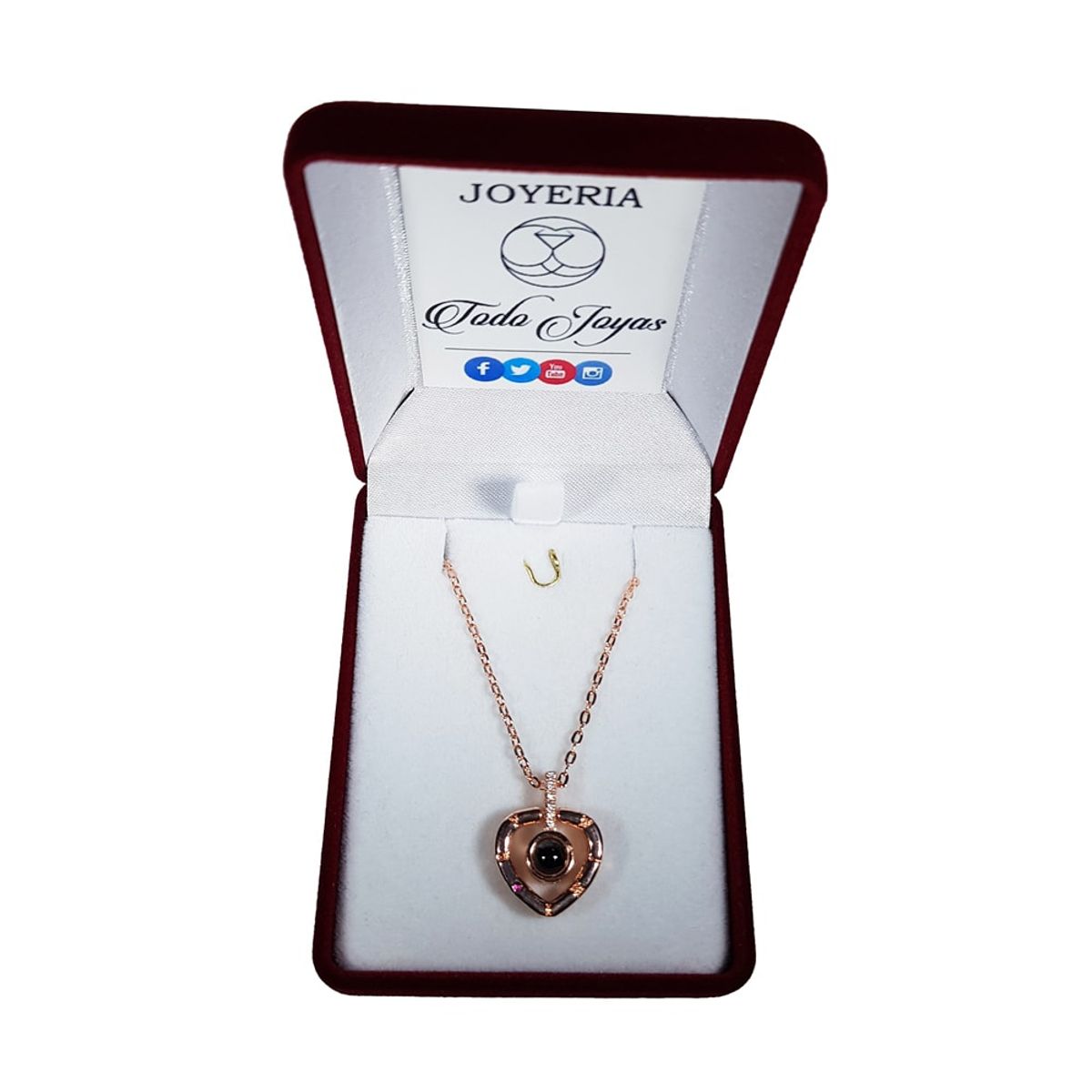 TODOJOYAS - Collar Corazon Te Amo en 100 Idiomas Dorado