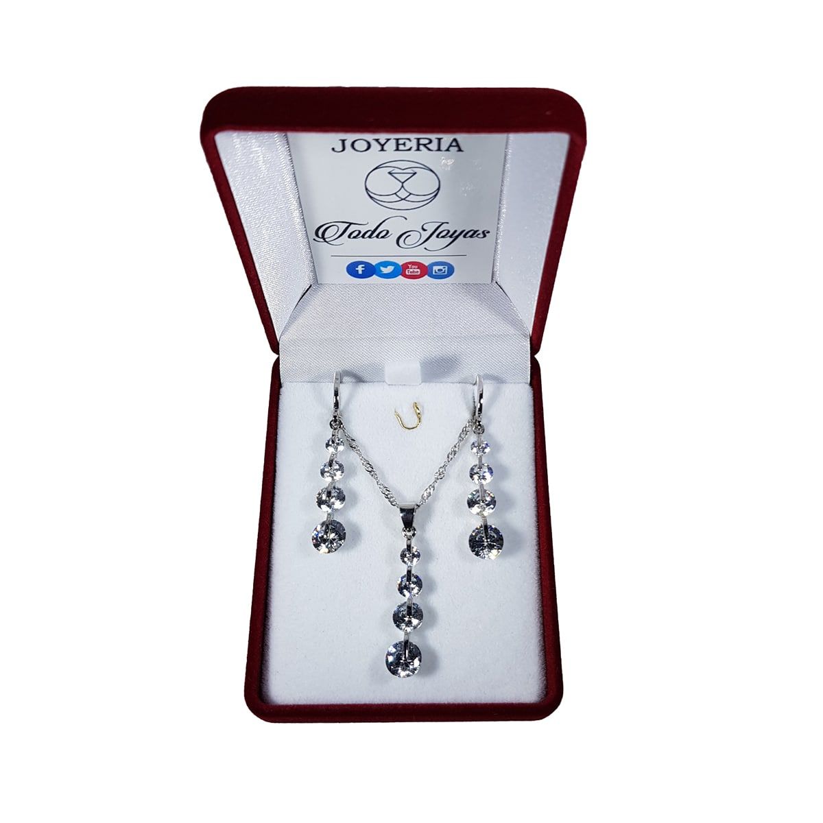 TODOJOYAS - Conjunto Baston con Circones Plateado