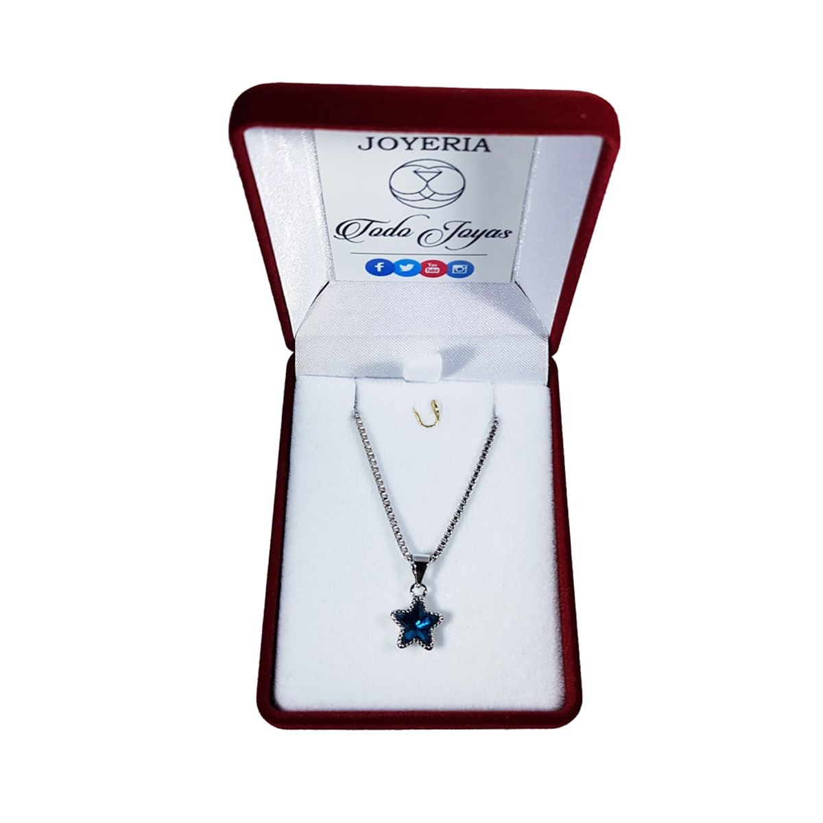 TODOJOYAS - Collar Estrella Circon Azul Plateado