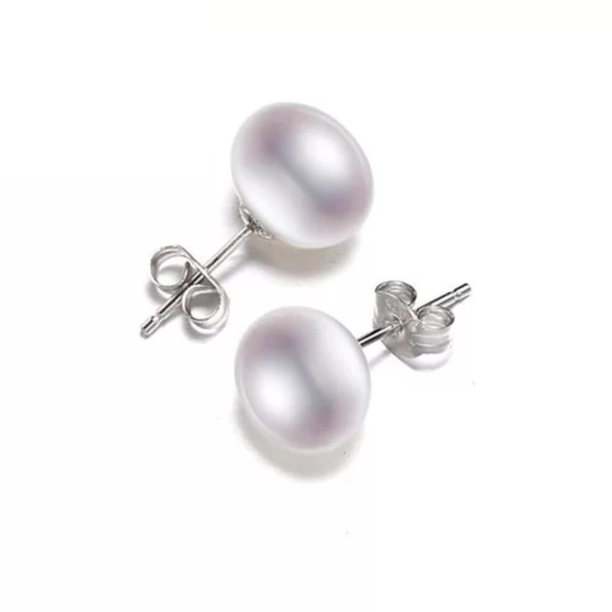 TODOJOYAS - Aros Plata 925 Pasador Perla Blanca