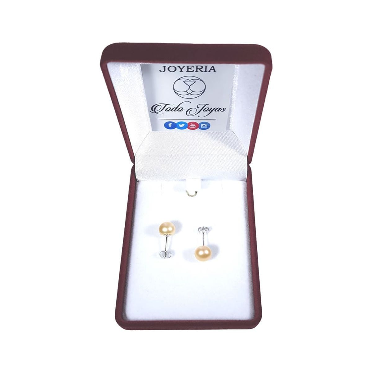 TODOJOYAS - Aros Plata 925 Pasador Perla Rosada