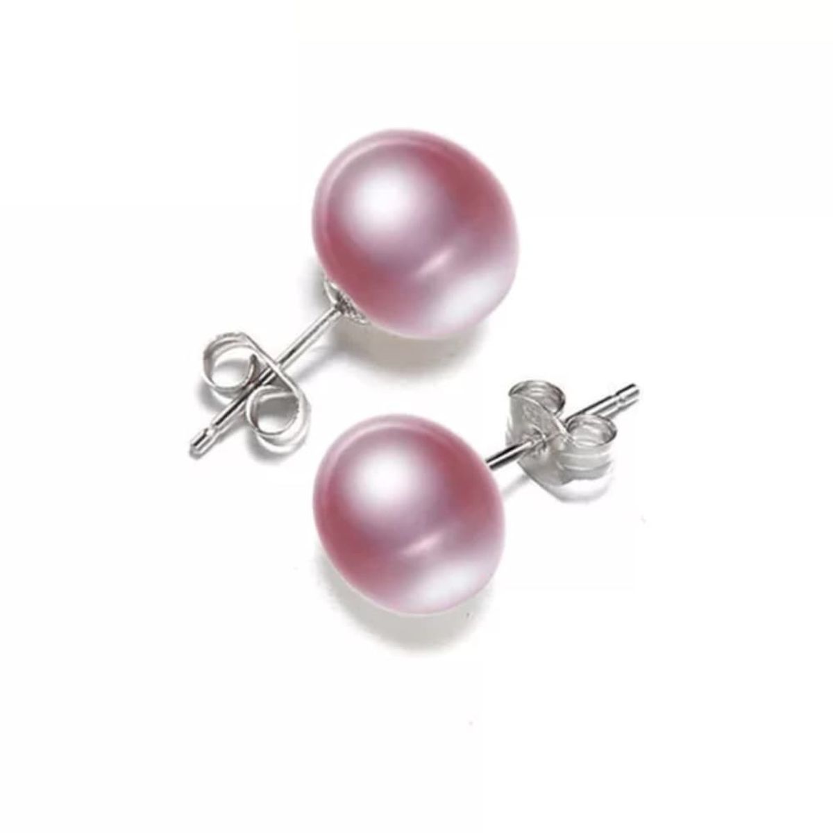 TODOJOYAS - Aros Plata 925 Pasador Perla Morada