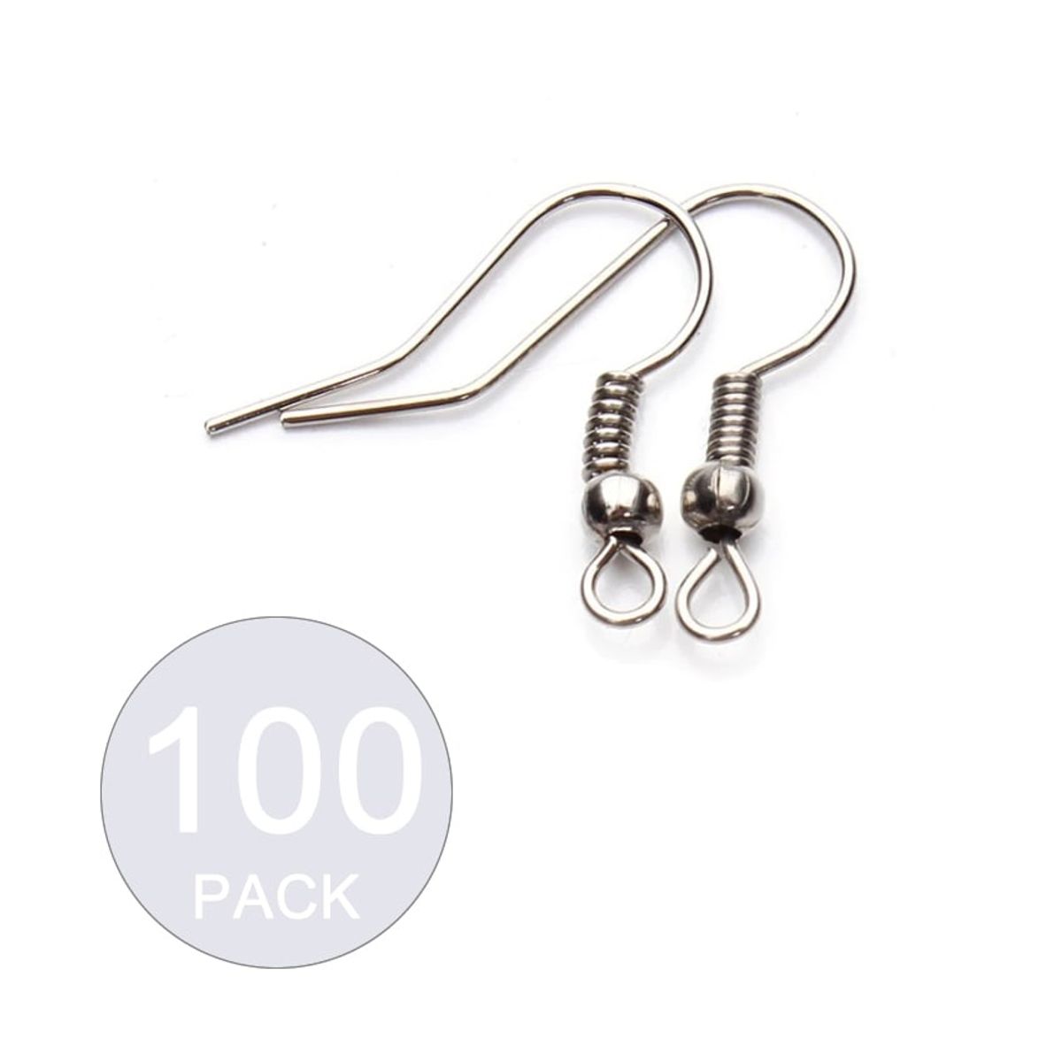 TODOJOYAS - Pack 100 Ganchos Para Aros Acero Quirurgico