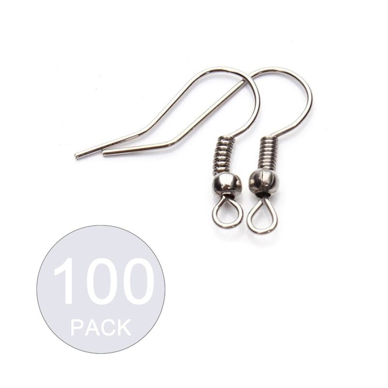 TODOJOYAS - Pack 100 Ganchos Para Aros Acero Quirurgico