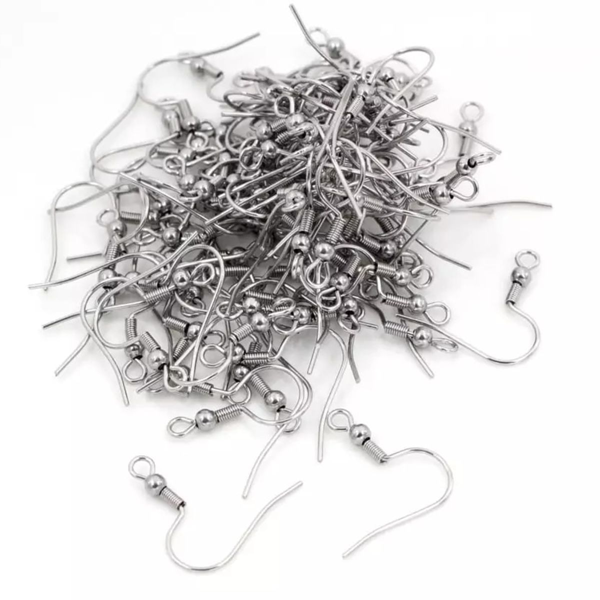 TODOJOYAS - Pack 100 Ganchos Para Aros Acero Quirurgico
