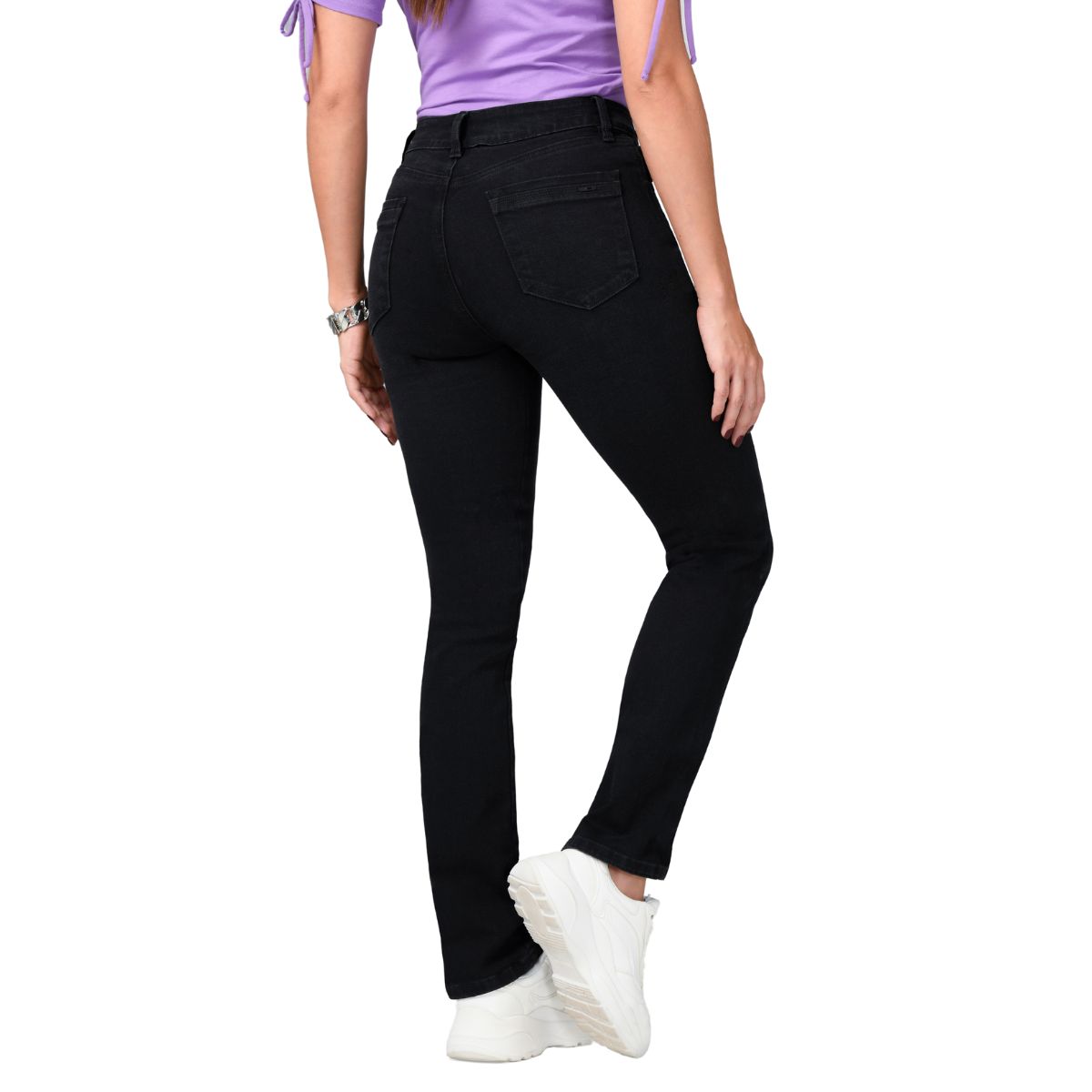 TRUCCOS JEANS - Jeans Mujer Negro Bota Recta Tiro Alto - T22036418