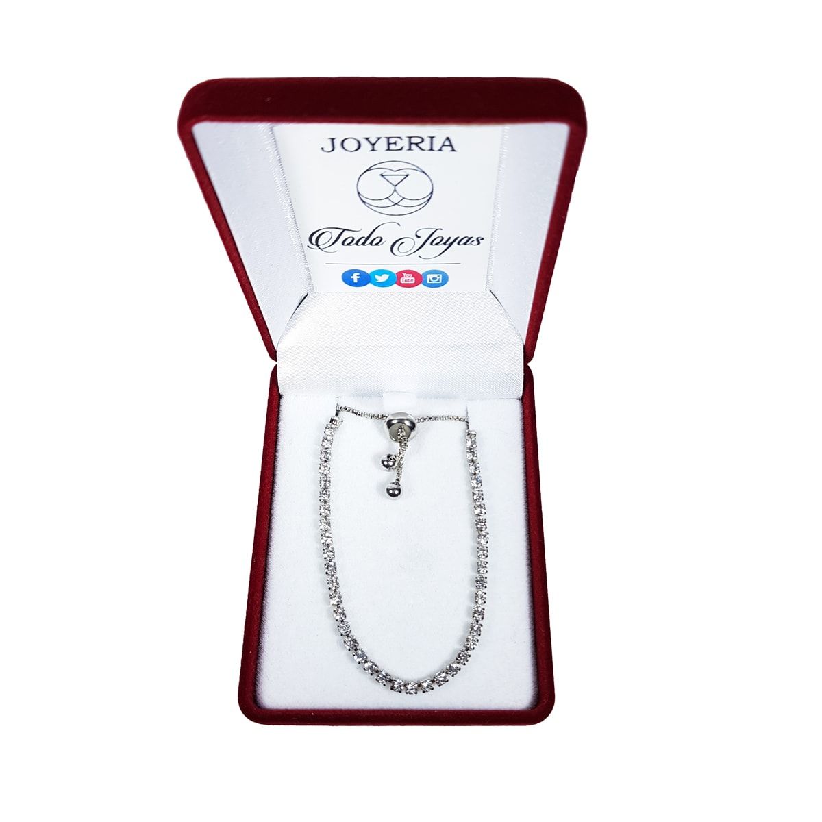 TODOJOYAS - Pulsera Con Circones Plateada Ajustable