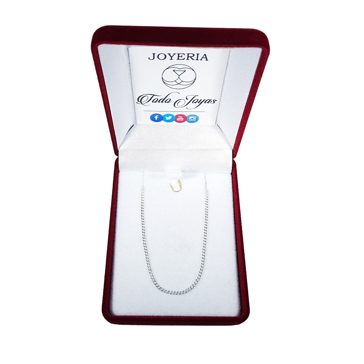 TODOJOYAS - Cadena Plata 925 1mm 50cm Modelo Grumet