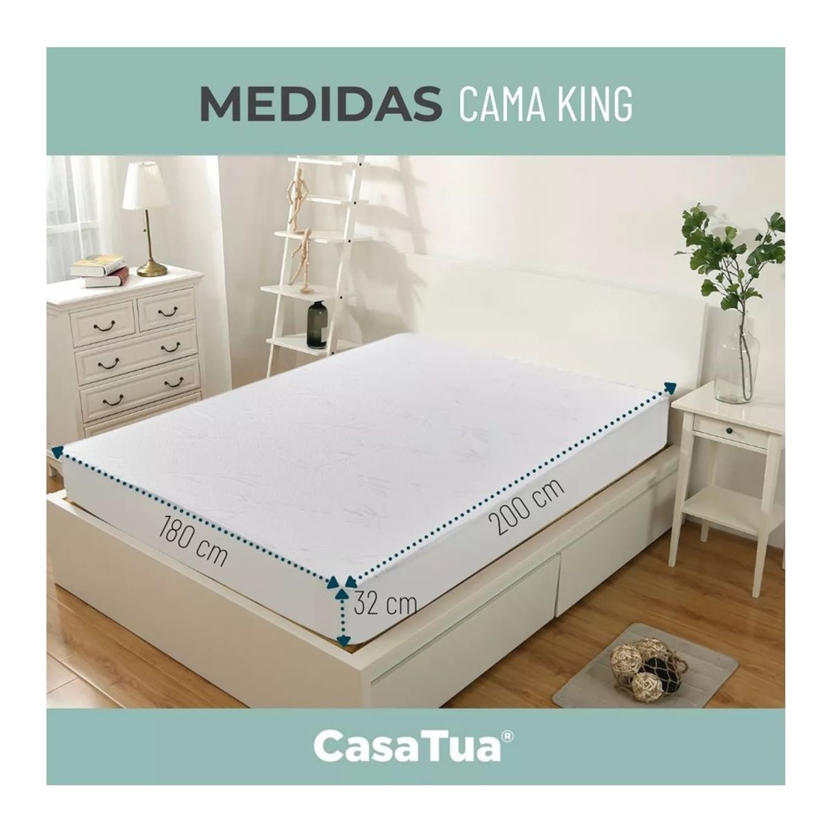 GENERICO - Cubre Colchon Protector Impermeable Bambu King