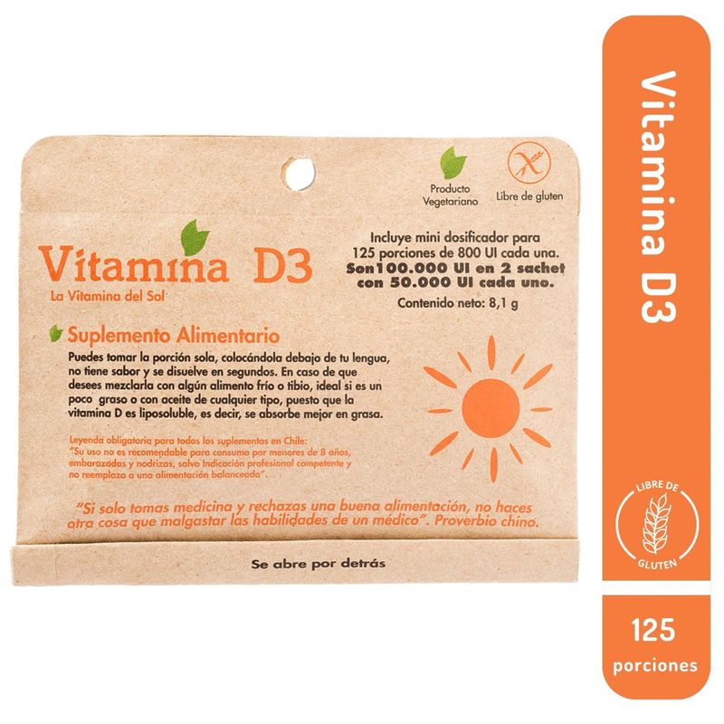 DULZURA NATURAL - VITAMINA D3 VEGETARIANA DULZURA NATURAL 125 PORCIONES