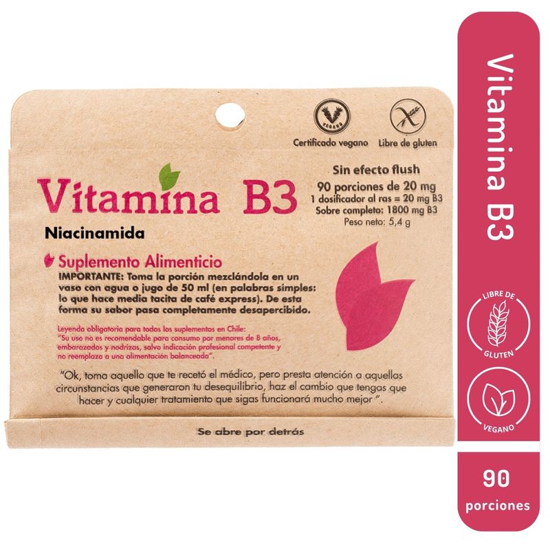 DULZURA NATURAL - VITAMINA B3 NIACINAMIDA DULZURA NATURAL 90 PORCIONES SIN EFECTO FLUSH