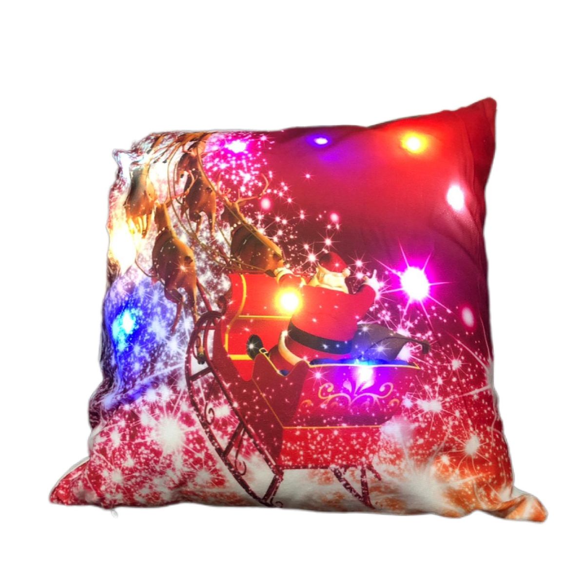 GENERICO - Pack 2  Fundas Para Cojín Navidad Con Luces Led Buena Calidad