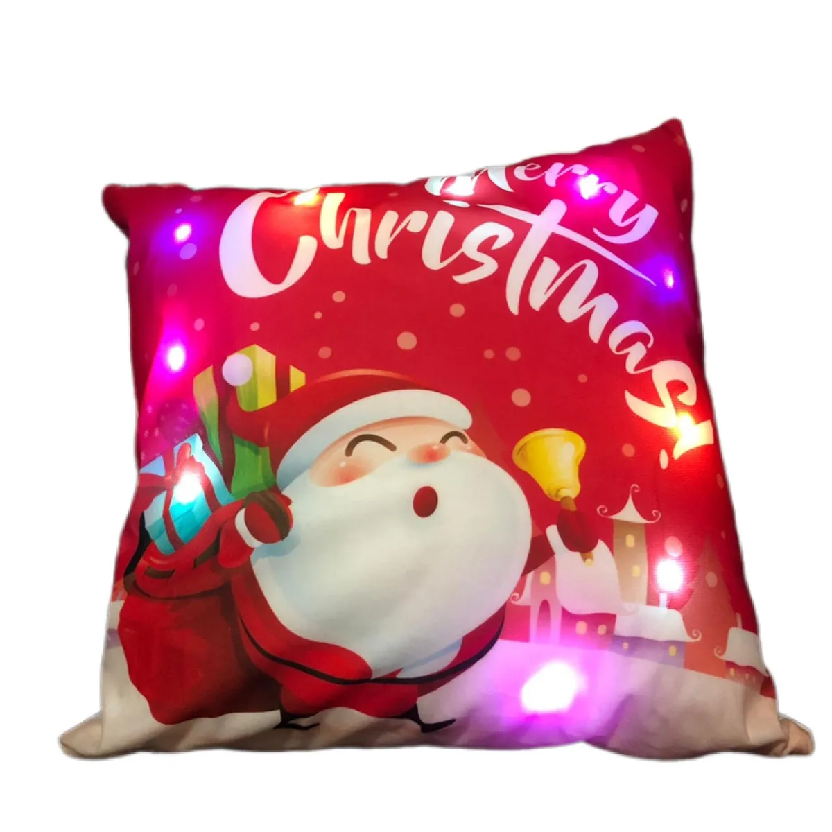 GENERICO - Pack 2  Fundas Para Cojín Navidad Con Luces Led Buena Calidad