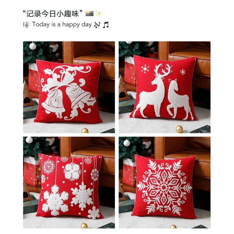 GENERICO - Pack de 3 fundas para cojín estilo navideño