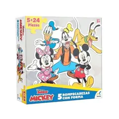 DISNEY - 5 Rompecabezas Con Forma Mickey 120 Piezas
