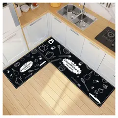 GENERICO - Pack 2 Alfombra De Cocina Antideslizante Piso Entrada De Baño