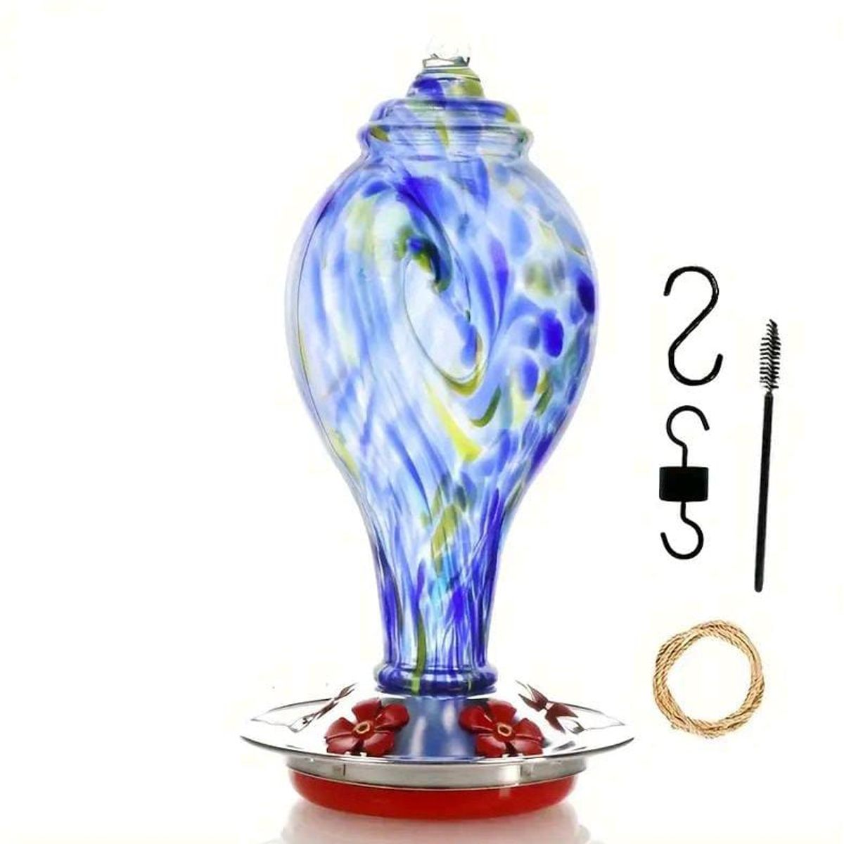 GENERICO - Comedero Para Colibríes Vidrio Soplado Exteriores1065 Ml