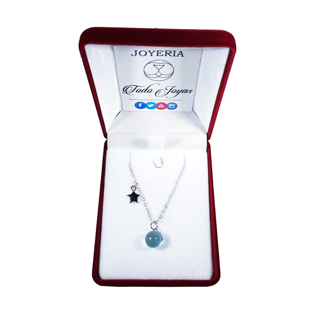 TODOJOYAS - Collar Colgante Planeta y Estrella Plateado