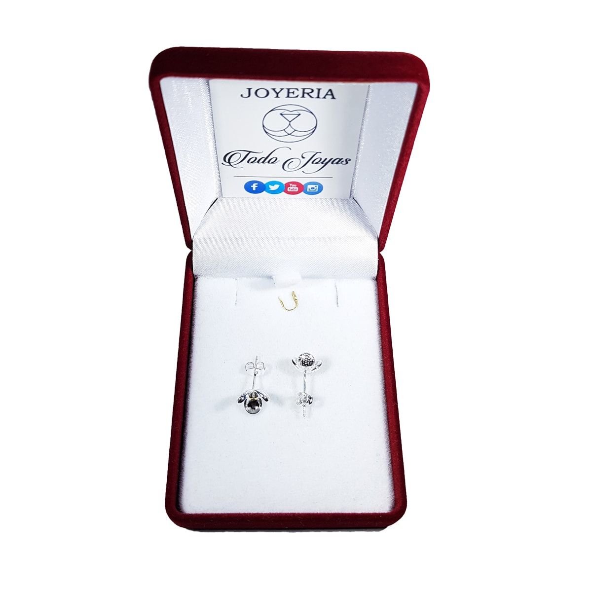 TODOJOYAS - Aros de Flor Tres Petalos Plateados